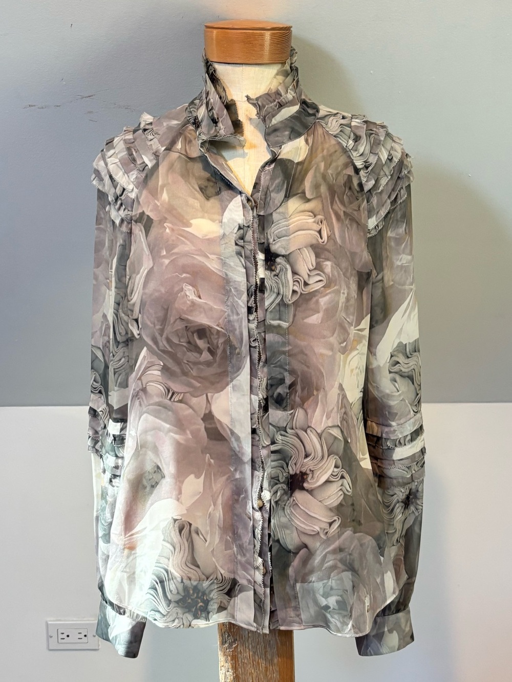 Diane von Furstenberg Silk Pintura Watercolor Silk Blouse - Picture 3 of 14